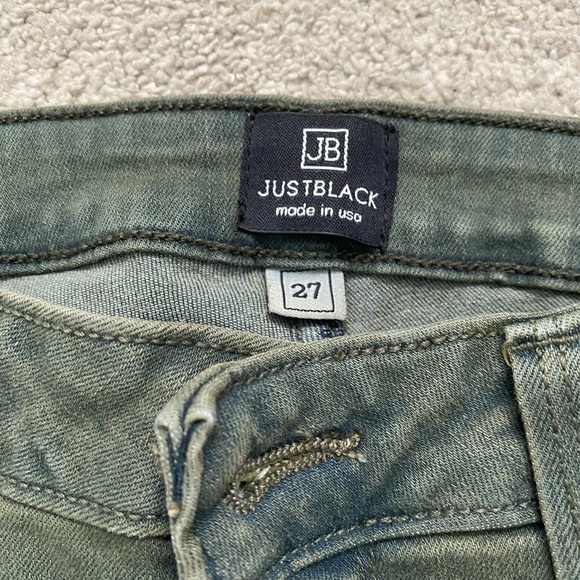 Just Black green gray distressed skinny jeans - Picture 4 of 5